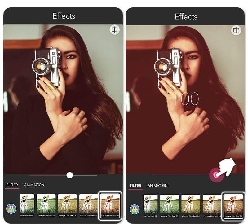 Filtri Foto "Vintage Film Reel": Effetto Fotocamera Vintage YouCam Perfect: Miglior App Foto Vintage