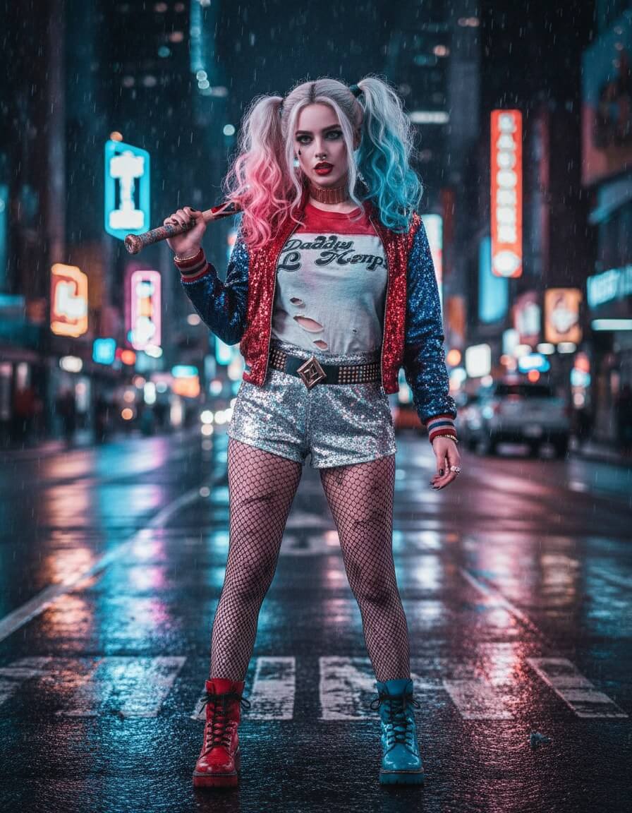 Prompt Halloween Gemini IA : Harley Quinn