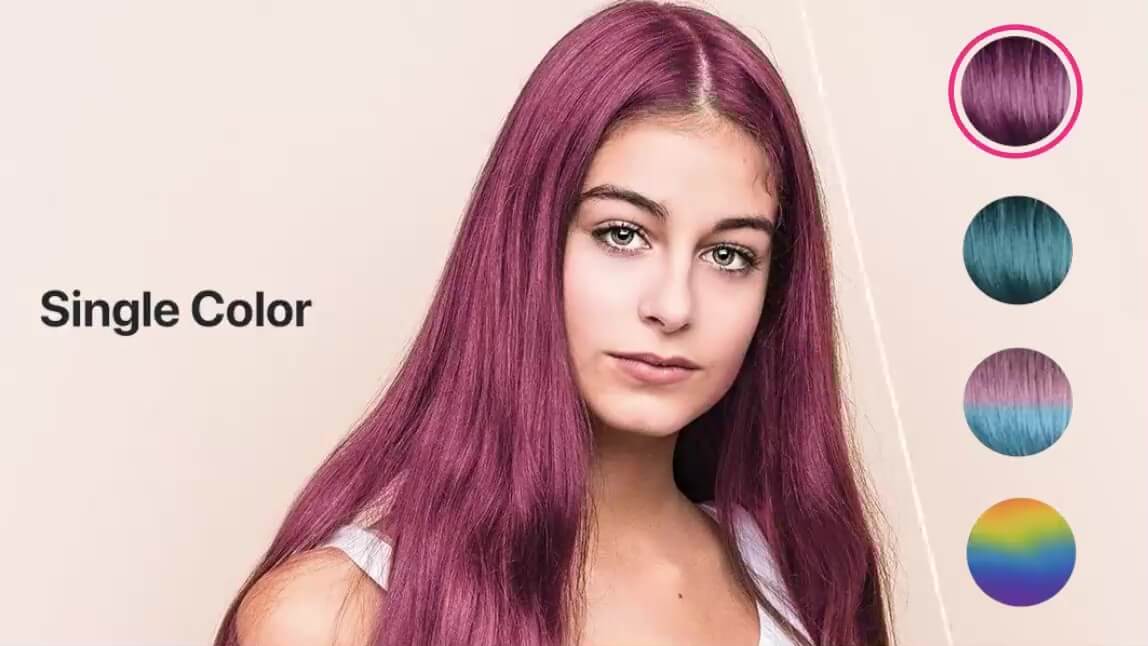 Strand-accurate hair texture and shine in a virtual color preview