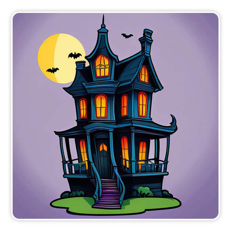 Halloween image dessin animé : Maison hantée