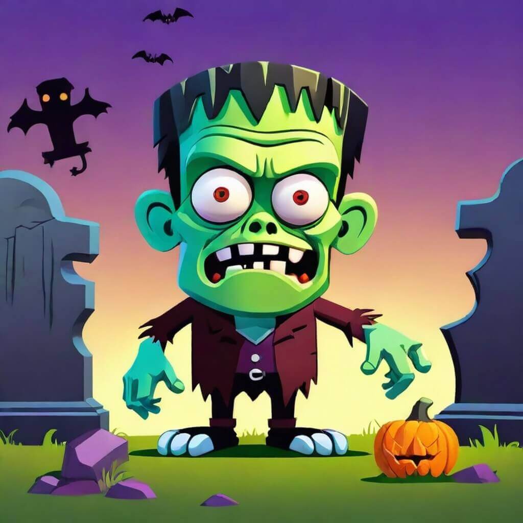 Halloween image dessin animé : Frankenstein