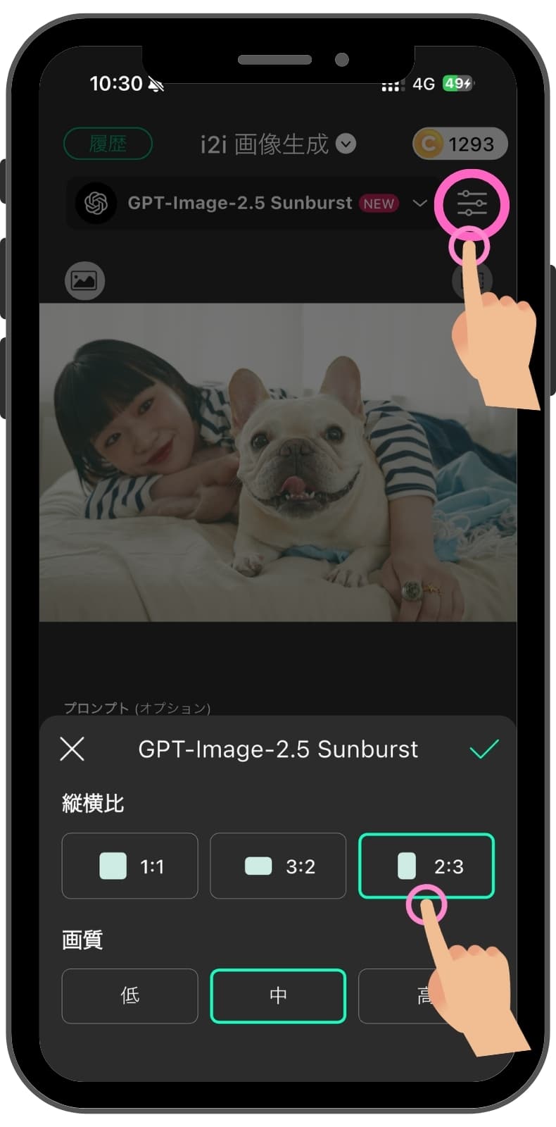 出力カメラロール画像の比率を指定 出力カメラロール画像の比率を指定
