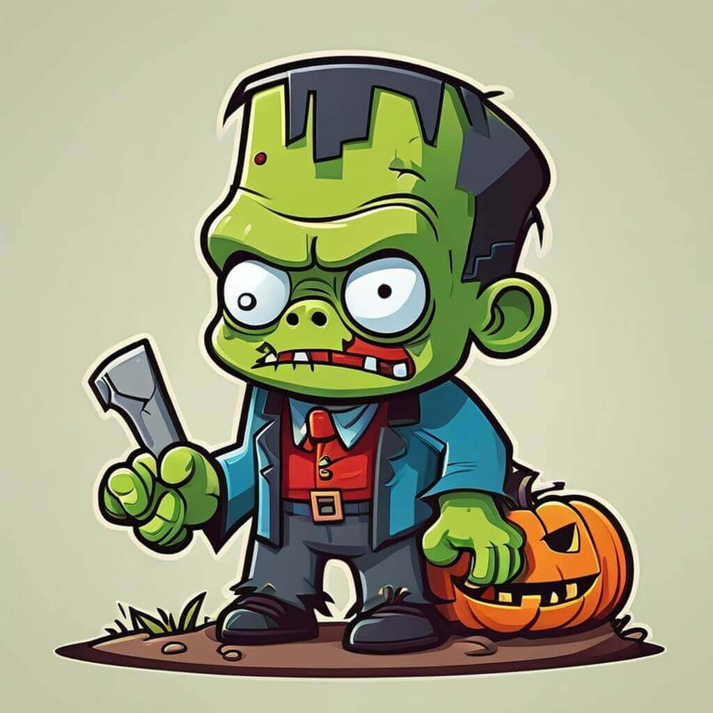 Halloween image dessin animé : Frankenstein