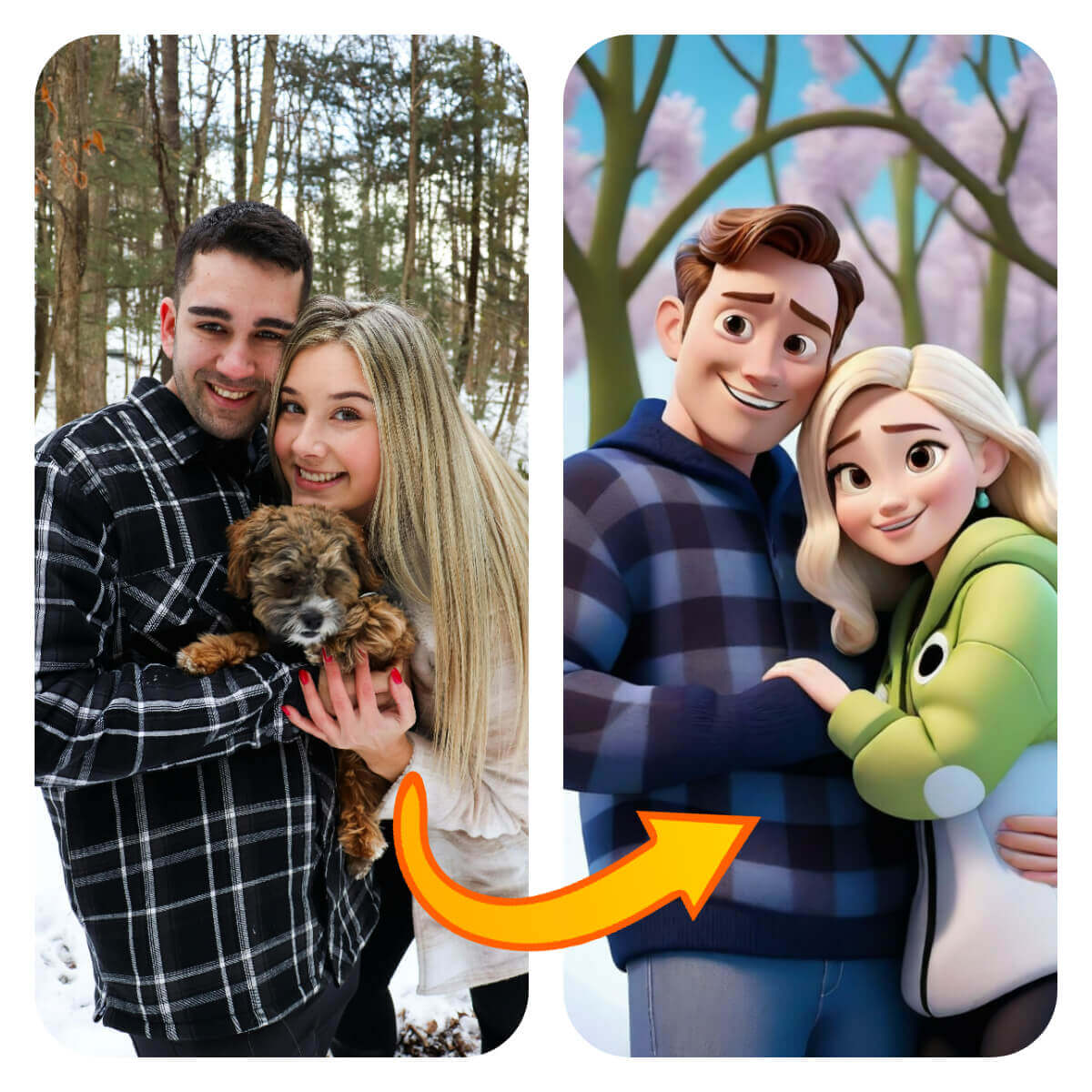 Filtre Disney couple IA