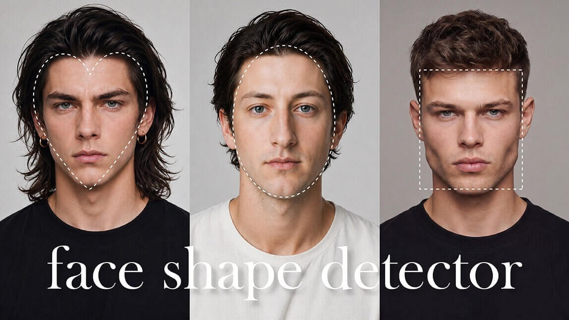 Thumbnail of a face shape detection application showing different face shapes and measurement options on the screen.