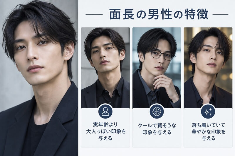 面長メンズの特徴とは? 面長メンズの特徴とは?