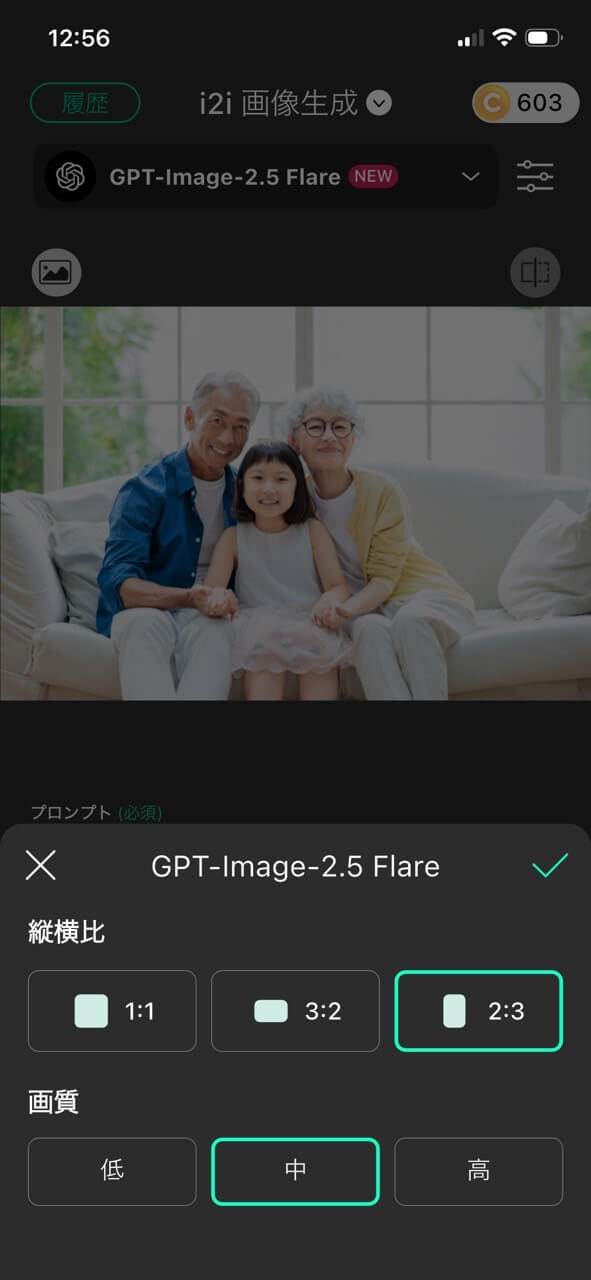 比率や画質を詳細設定