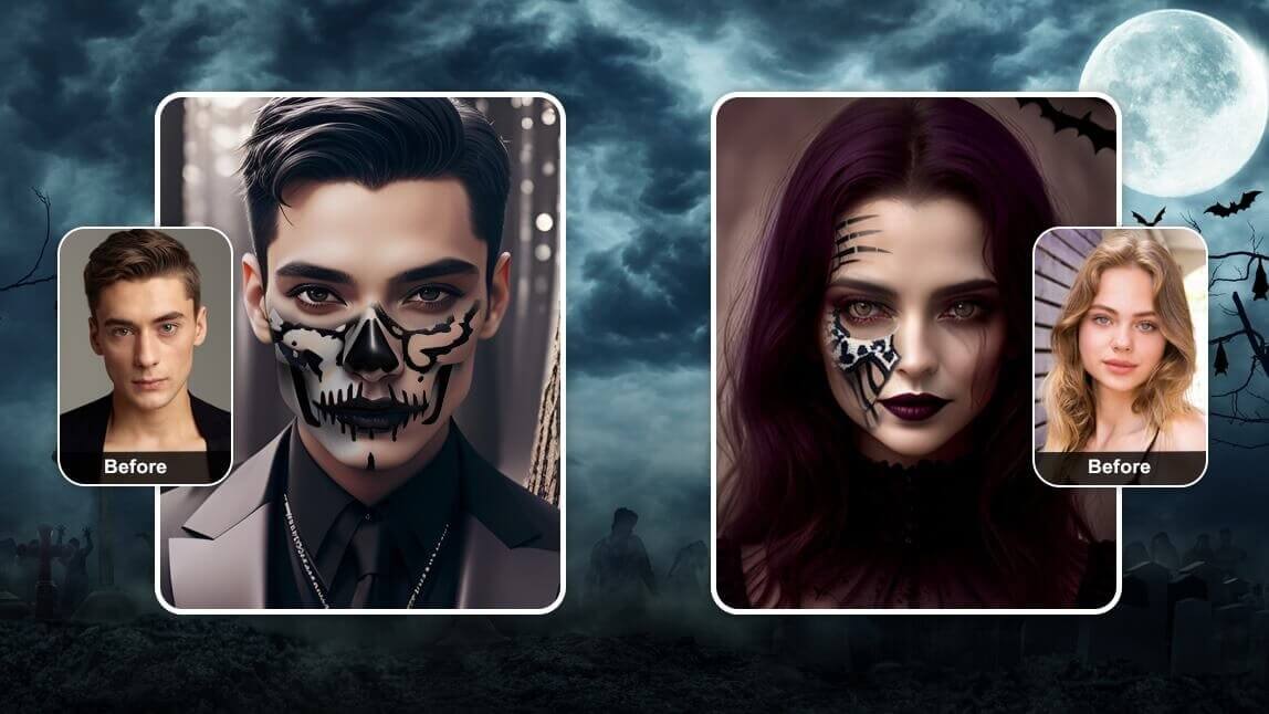 Fotos de Perfil de Halloween que Combinam: Como Criar com IA