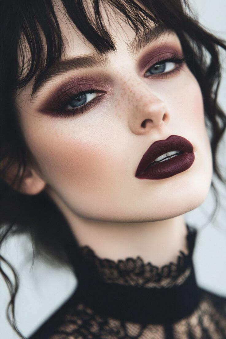 Olho esfumado vitoriano com sombras carvão, cinza e preta para um look gótico elegante