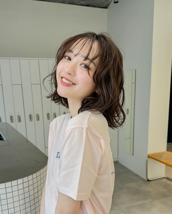 丸顔に合うボブパーマ