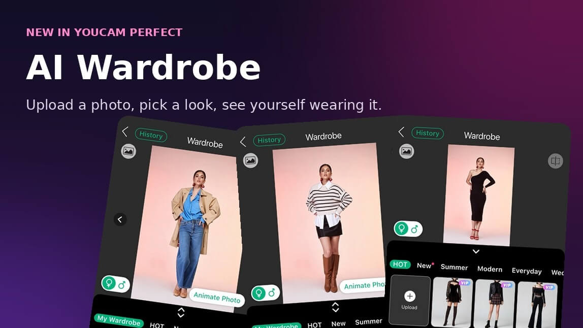 Try on outfits with AI Wardrobe