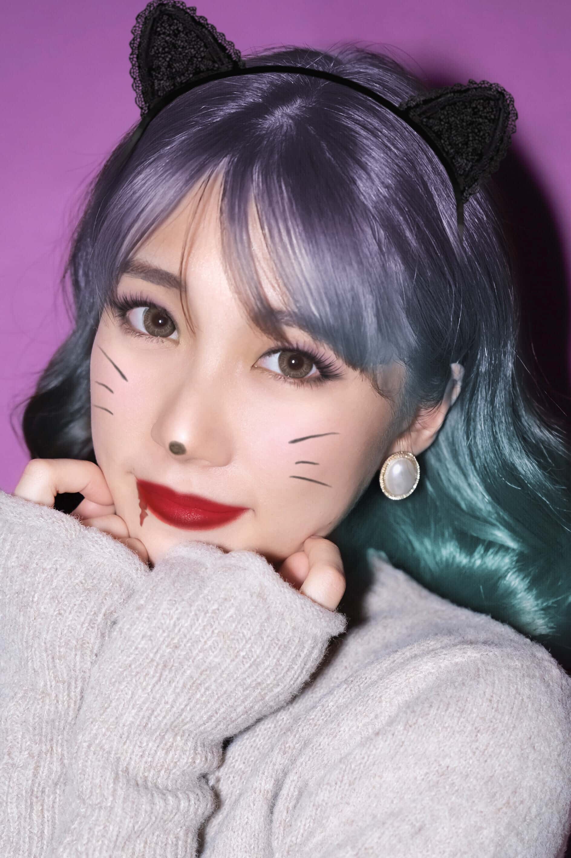 アプリでハロウィンメイク加工した画像