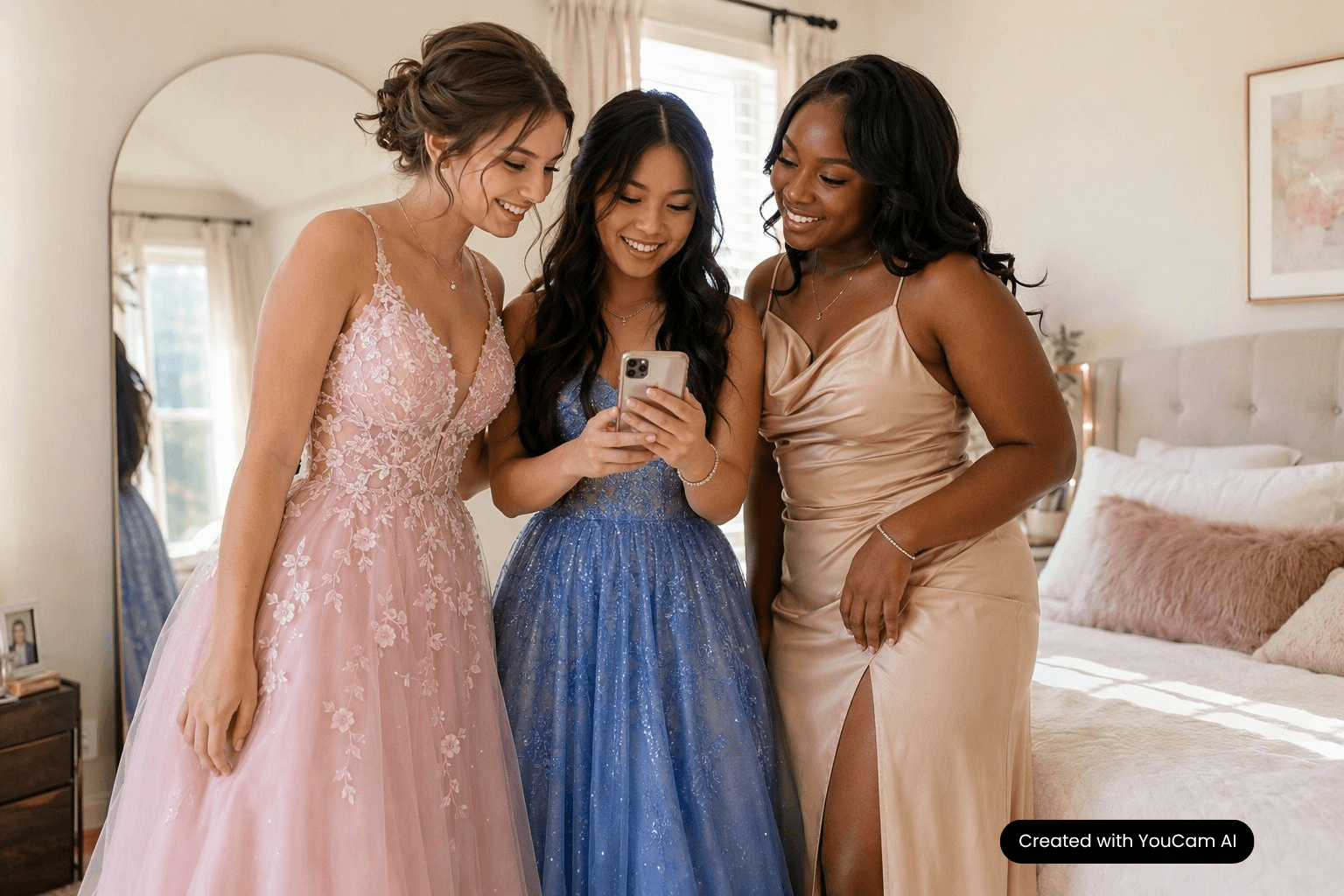 Prom Dress Style Inspiration Friends comparing prom dress looks before prom