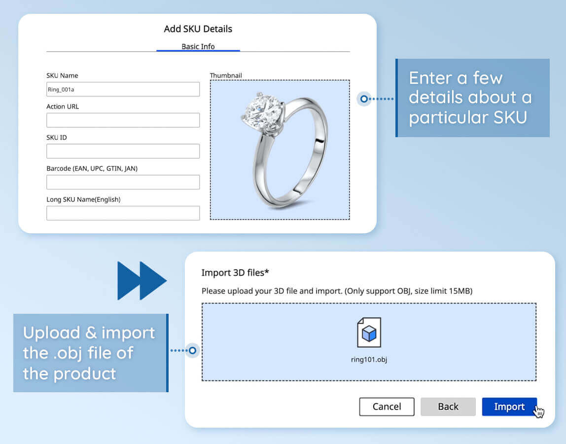 Steps to add a 3D watch try on module to an ecommerce product page