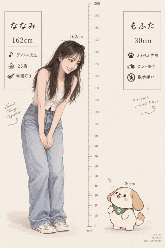 AIアプリで作成した推しとの身長差画像 AIアプリで作成した推しとの身長差画像