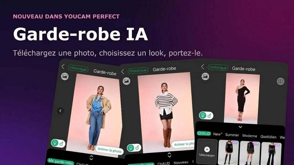 Essayer des tenues avec la garde-robe IA
