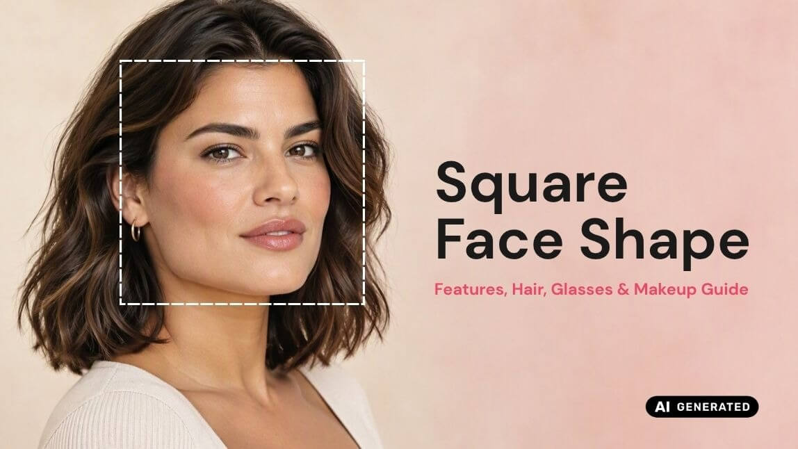 Woman with a square face shape, defined jawline, and softly textured shoulder-length hair