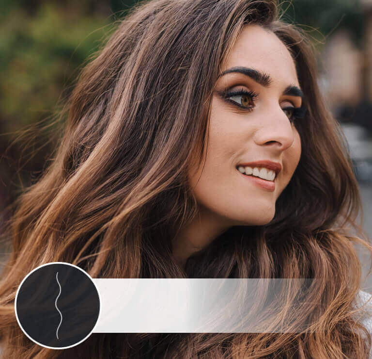 Type 2B medium wavy hair example