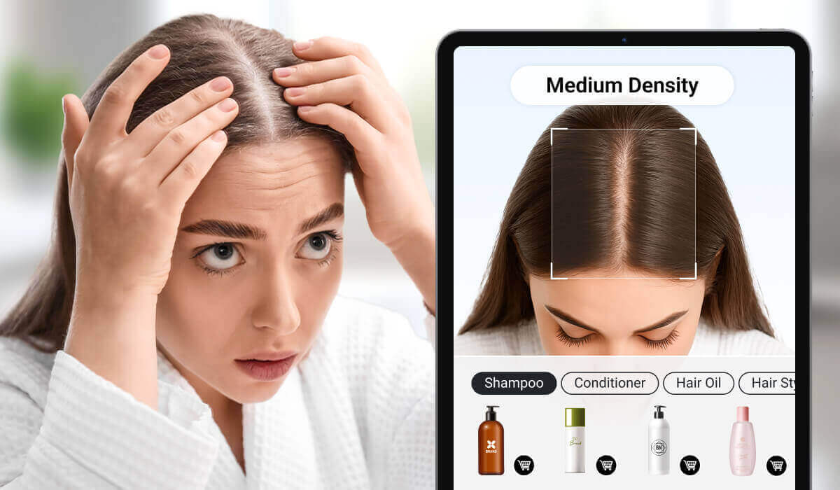 Personalized haircare recommendations based on hair density