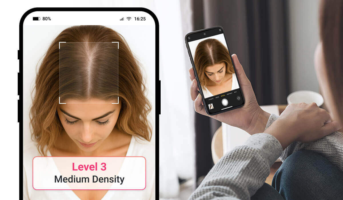 AI hair density analysis from a single top-down photo