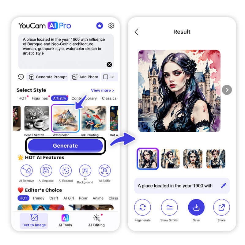 How to Create Gothic Art with the Best Goth AI Generator: YouCam AI Pro How to Create Gothic Art with the Best Goth AI Generator: YouCam AI Pro
