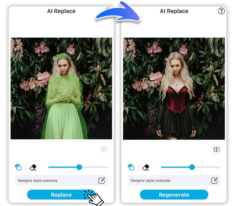 Use AI to turn costume into Vampire style Use AI to turn costume into Vampire style