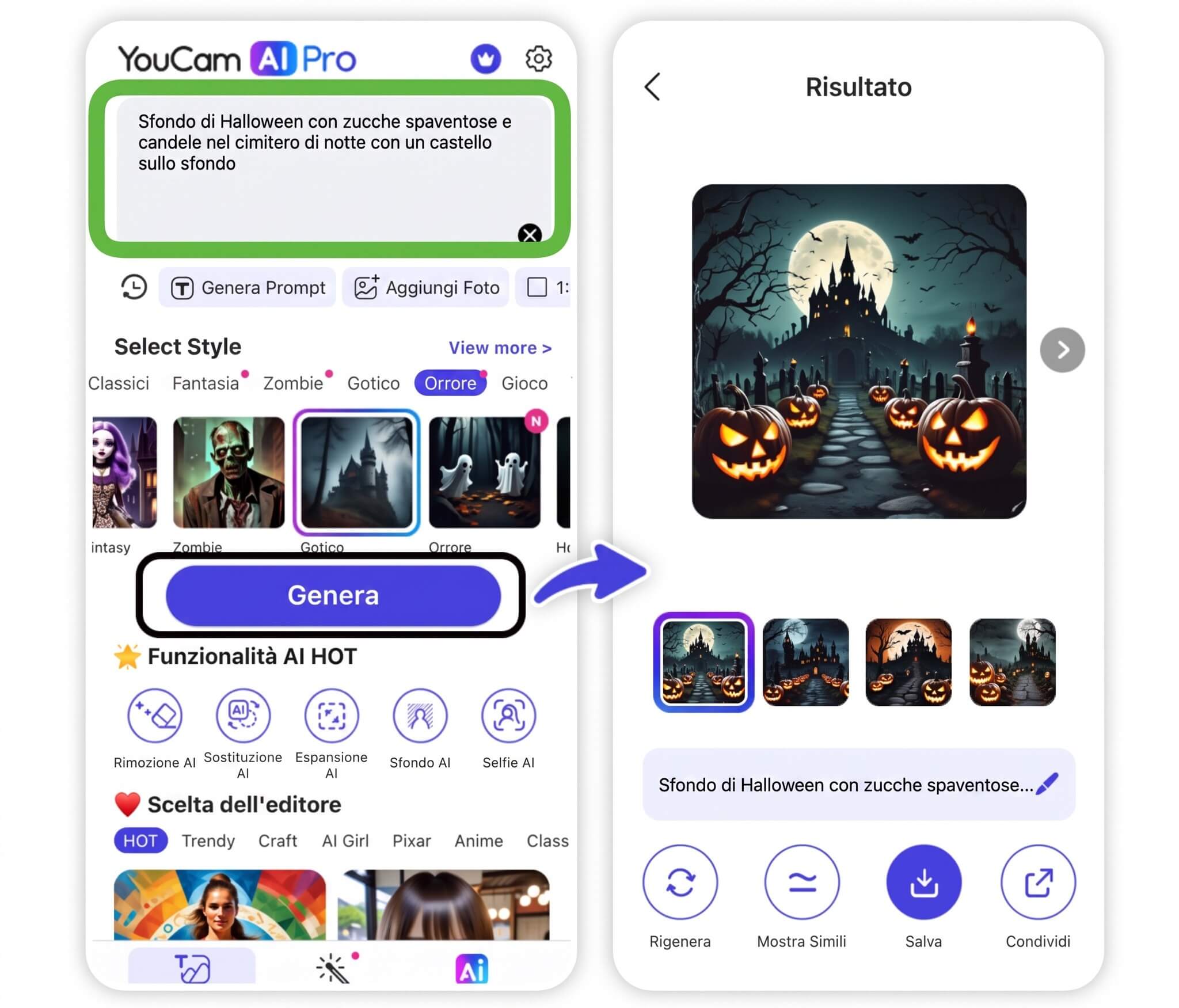 Inserisci il Prompt per le Tue Immagini di Halloween Inserisci il Prompt per le Tue Immagini di Halloween