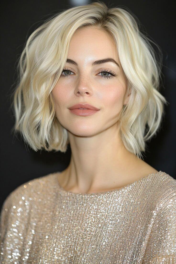 Shoulder-length waves for a diamond face shape