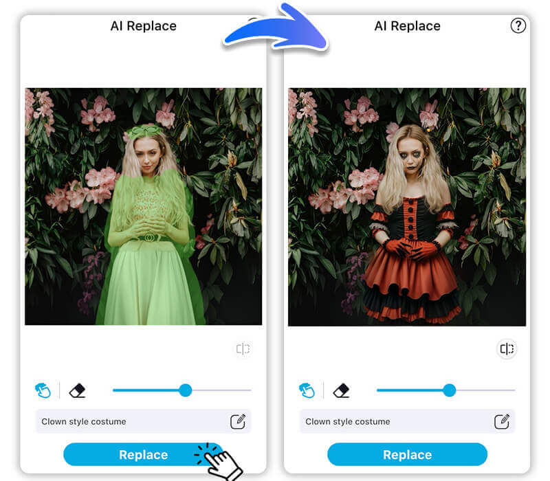 Let AI generate clown style costume to your photo Let AI generate clown style costume to your photo