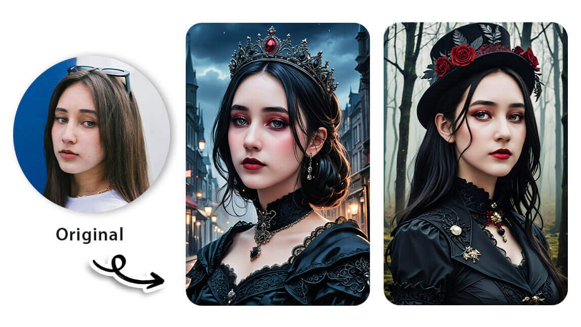 Goth Filter Discover different Gothic looks using Goth AI