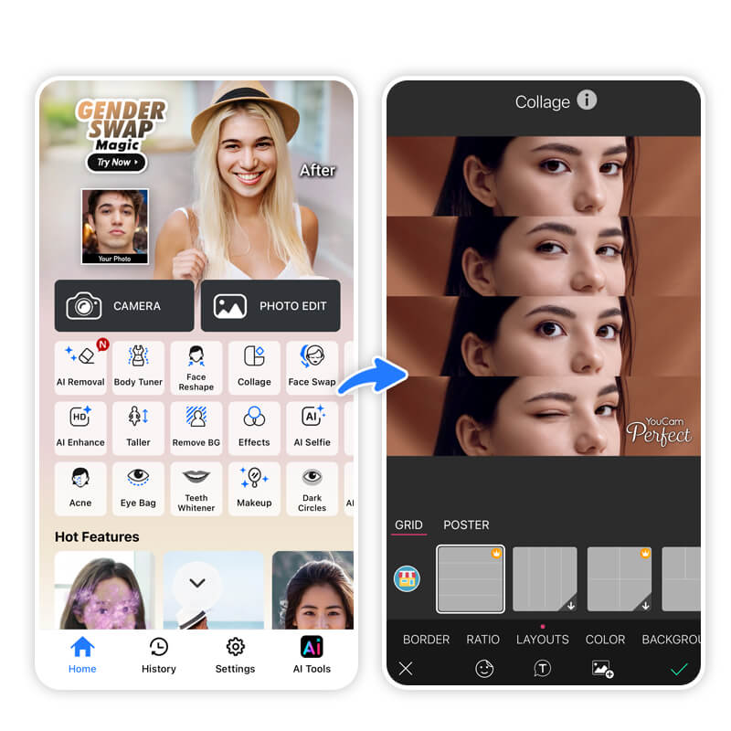 How to Create the '4 Eyes' Collage in YouCam Perfect