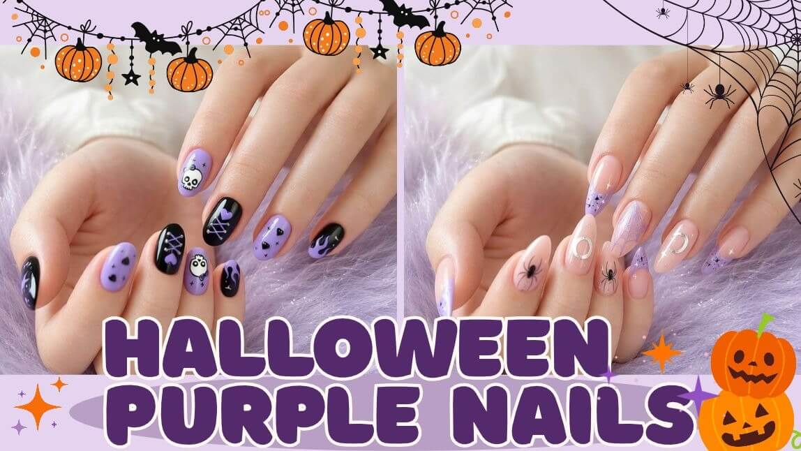 パープルハロウィンネイル