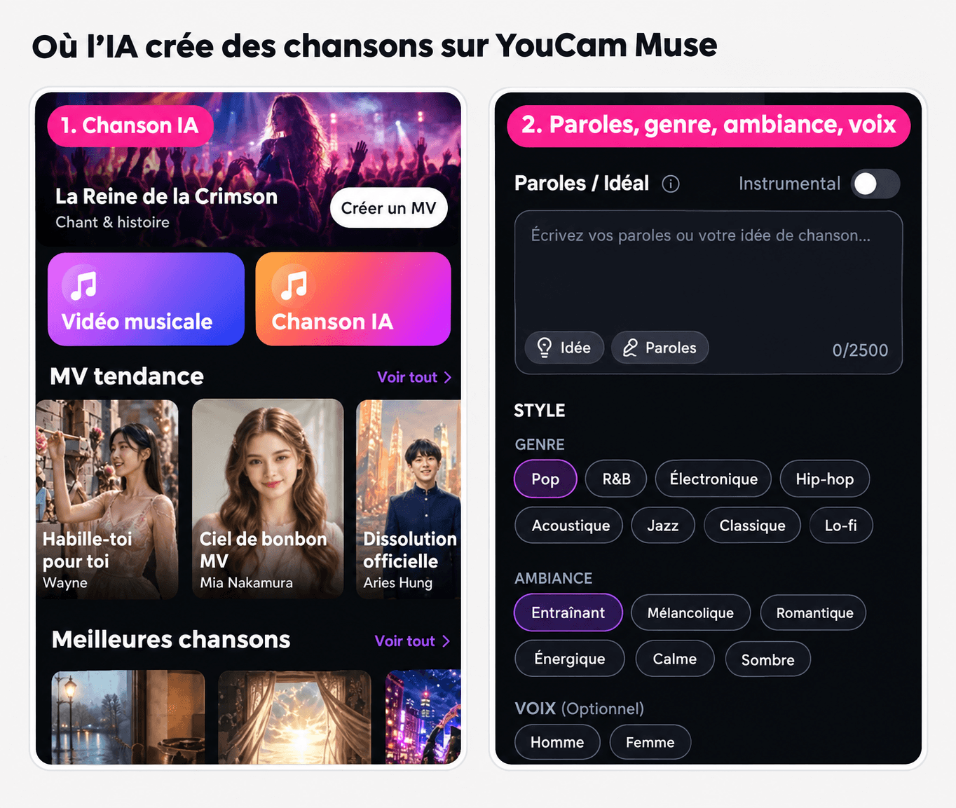 YouCam Muse : application de chanteur IA