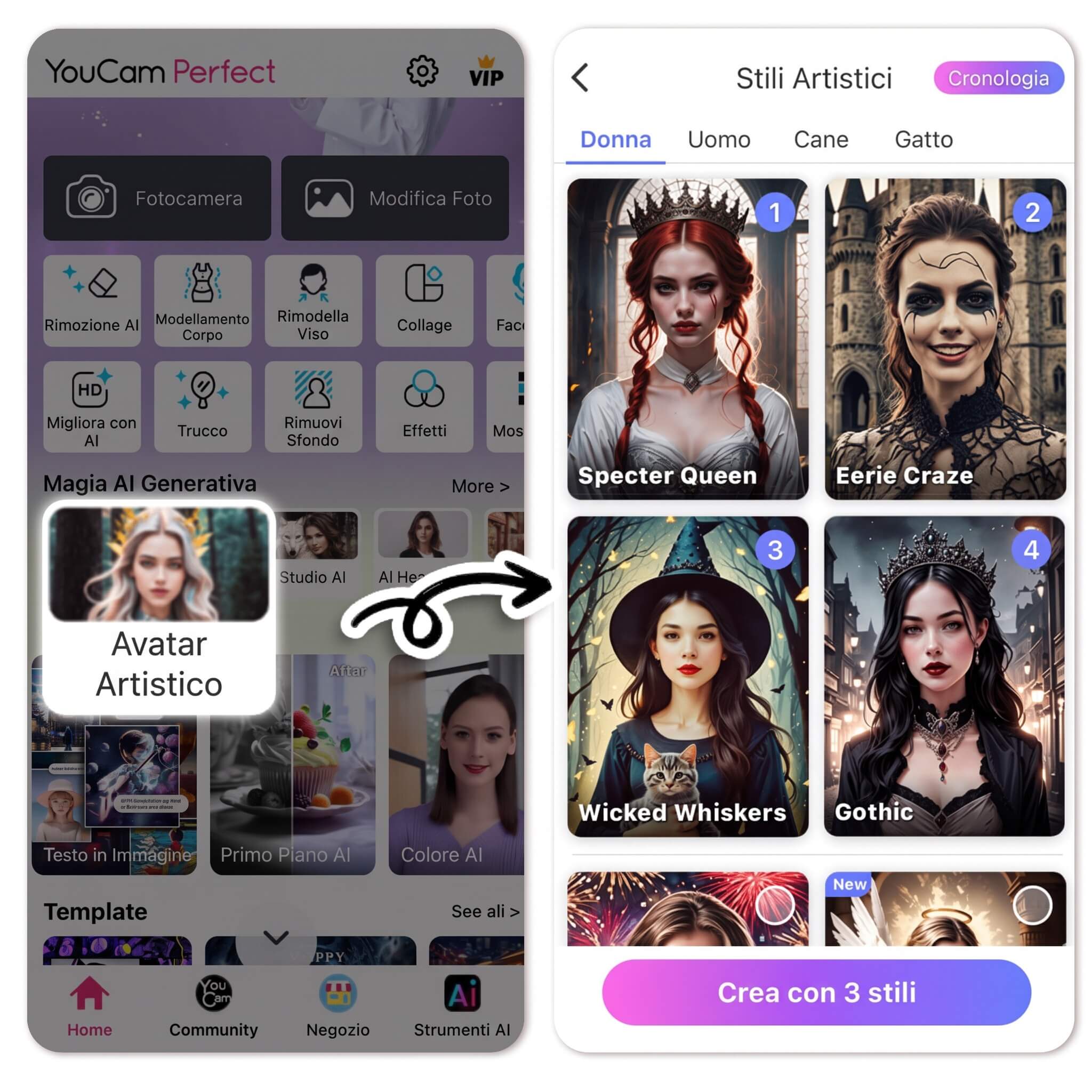 Crea Avatar di Halloween Editor Foto Halloween 2026: Filtri Foto & Effetti Foto