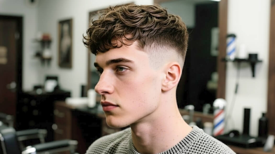Haircut with height on top for a man with a round face Haircut with height on top for a man with a round face