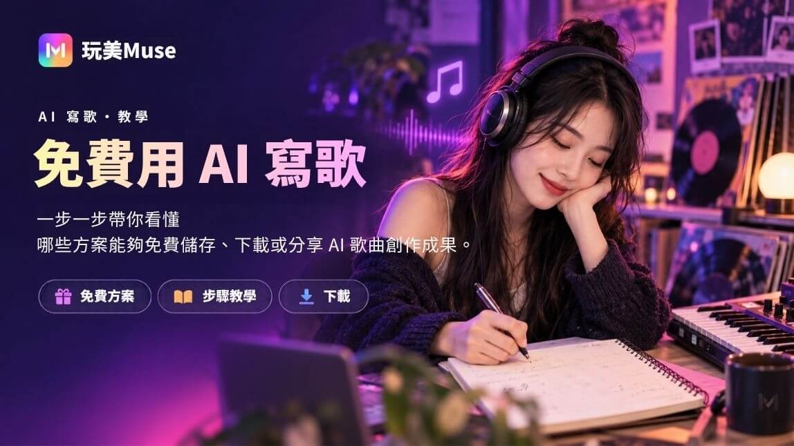 免費用 AI 做歌封面:YouCam Muse 只用一句提示與完成的 AI 歌曲前後對比