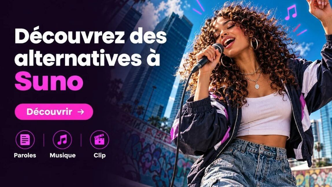 Couverture « Existe-t-il une alternative à Suno » : contrôles de genre, humeur et voix YouCam Muse AI Song avec Pop et Entraînant sélectionnés