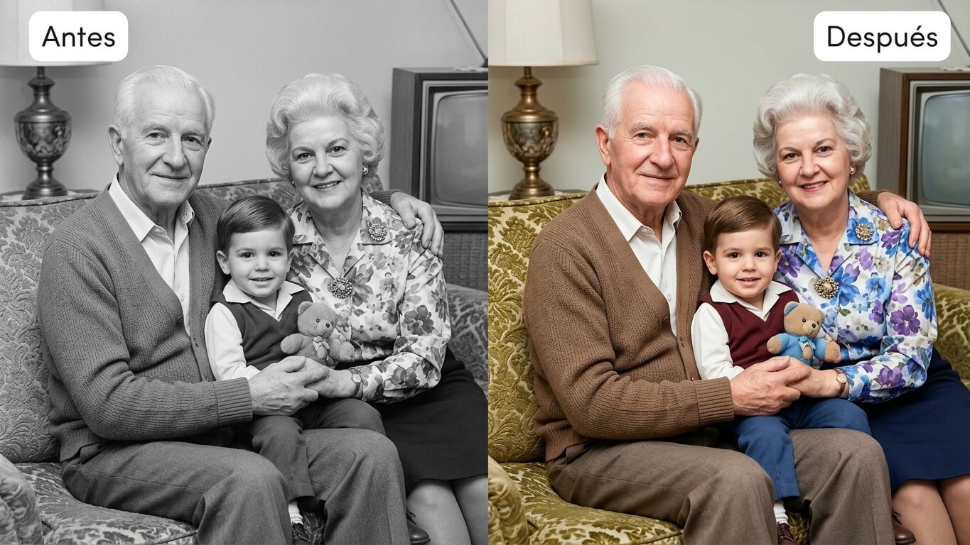 Antes y despues de colorear foto con YouCam Enhance Antes y despues de colorear foto con YouCam Enhance
