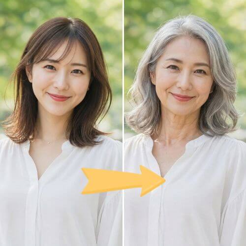 YouCamメイクの老け顔シミュレーション YouCamメイクの老け顔シミュレーション