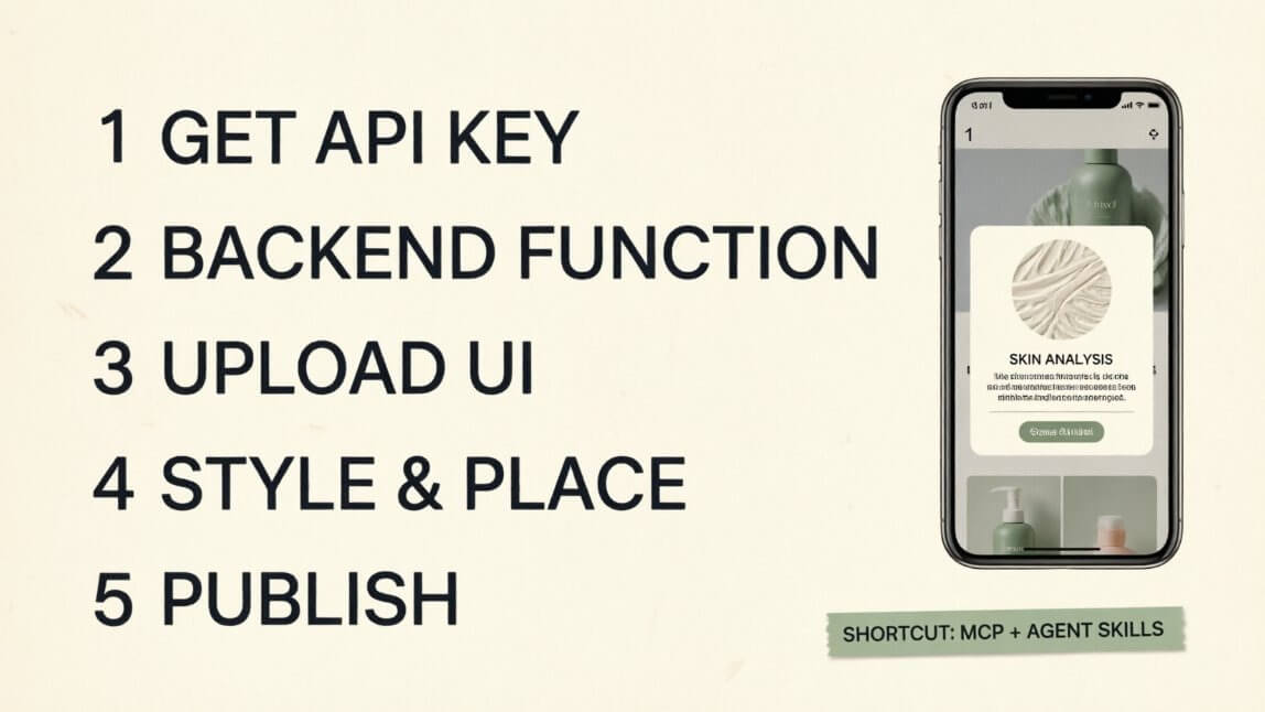 Five steps to add a skin analysis widget to a Lovable site, with YouCam MCP and Agent Skills as a shortcut