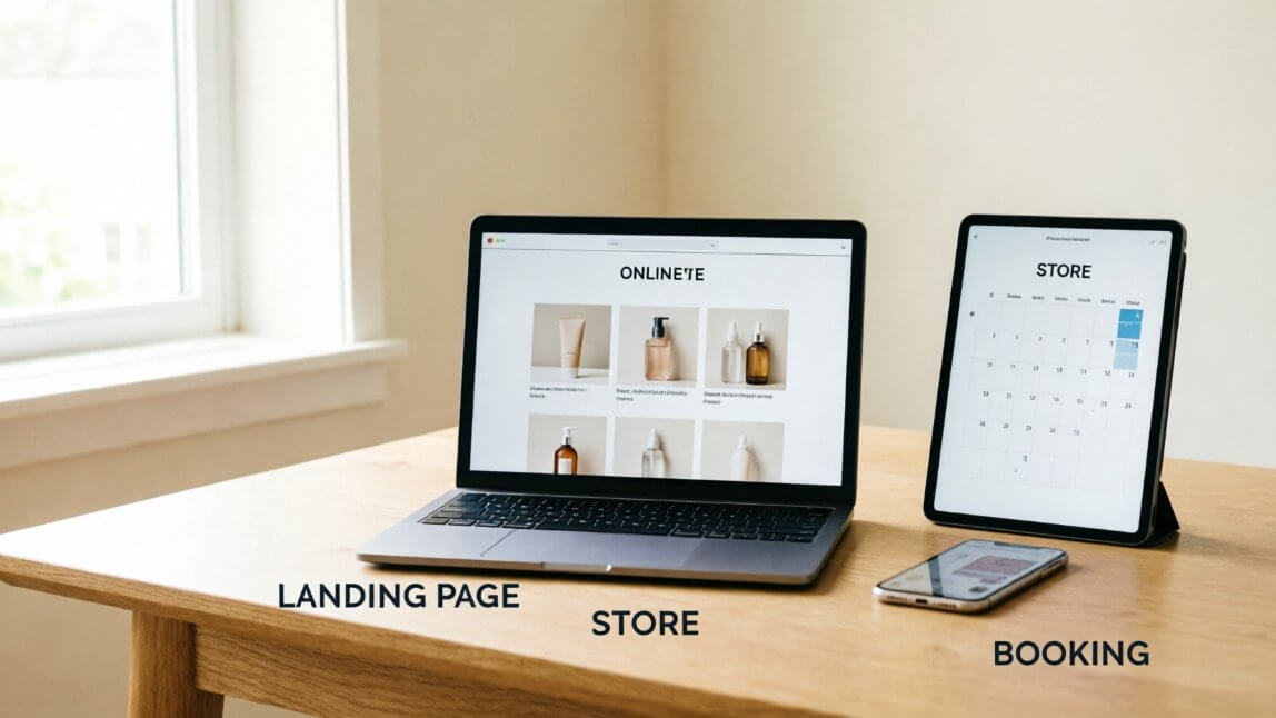 Landing page, online store and booking site built with Lovable AI website builder