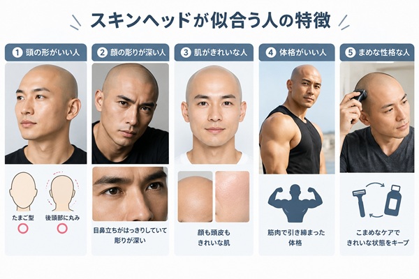 スキンヘッドが似合う人の特徴 スキンヘッドが似合う人の特徴