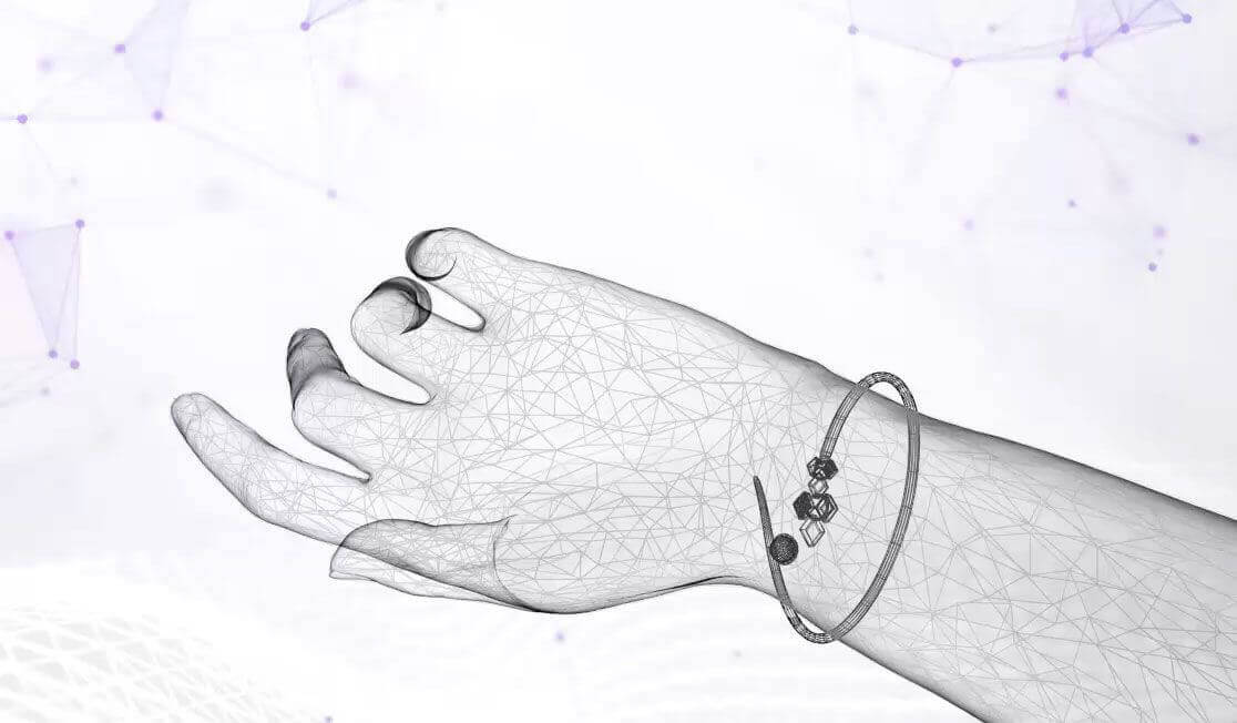 AI bracelet virtual try-on rendering a bangle on a shopper's wrist