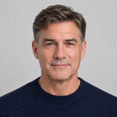 Natural Medium Cut fade haircut on a man over 50, AI preview made with YouCam