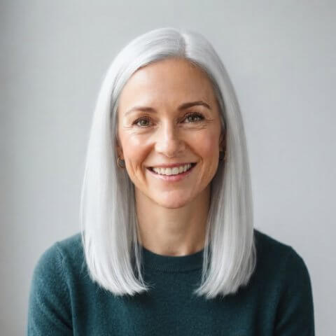AI-generated portrait with white hair