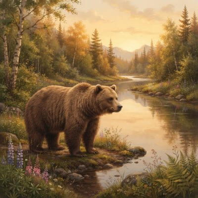 AI-generated illustration of a bear as a spirit animal