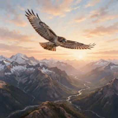 AI-generated illustration of a hawk as a spirit animal