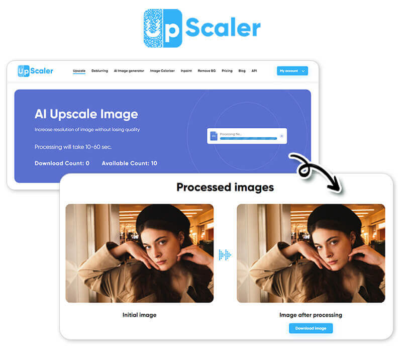 Best Online AI Image Upscaler: ImgUpscaler Best AI image upscaler to enlarge image online and increase resolution.