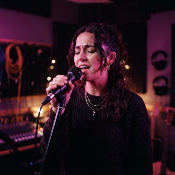Example image: A singer on screen