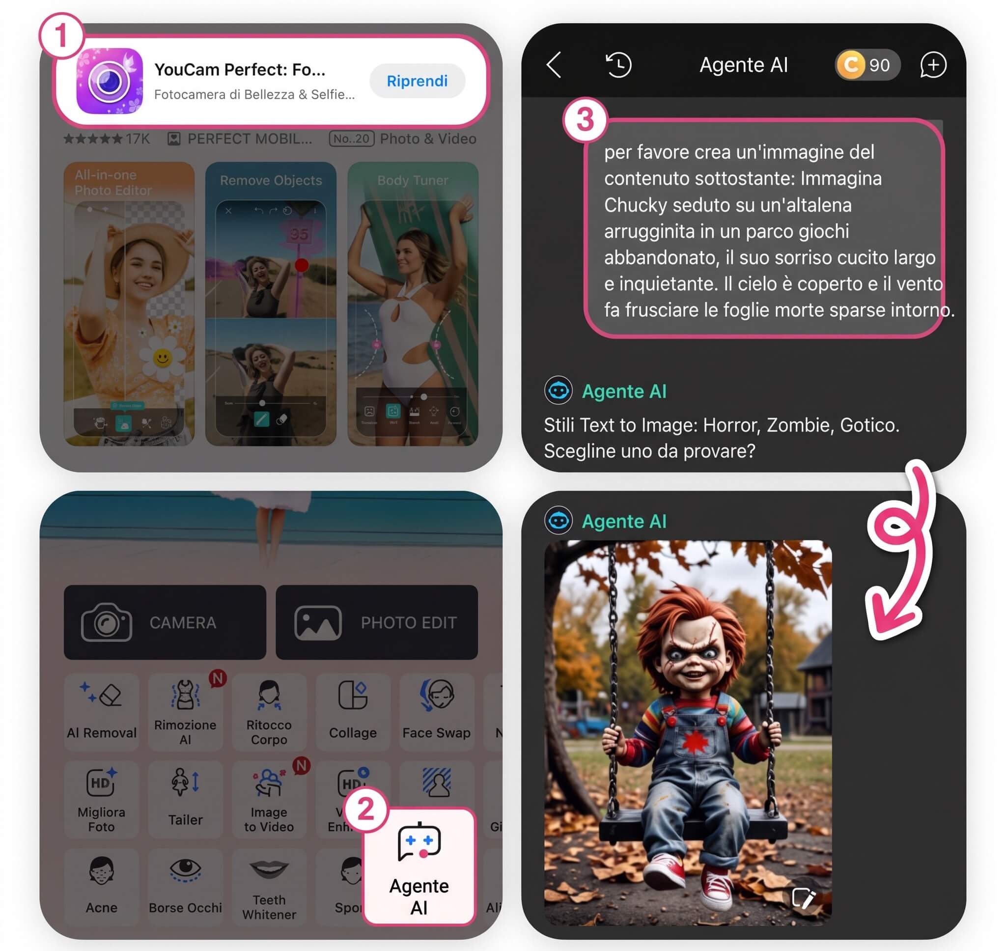 Crea Immagini di Halloween con l’Agente AI di YouCam Perfect